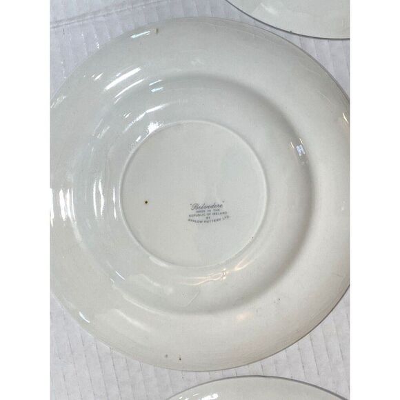 Arklow Belvedere Salad Plate Arkbel White scrolls Urns on blue/gray READ VTG - Picture 10 of 13